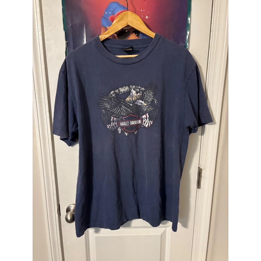 Harley-Davidson Alamo City San Antonio Texas Eagle T-Shirt Mens XL Navy Blue